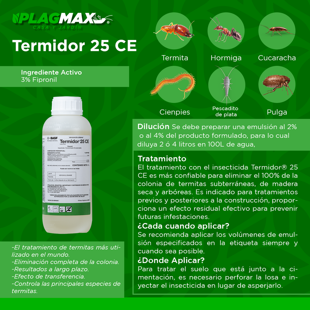 Insecticida Termidor (i. a.: fipronil) 1 Litro