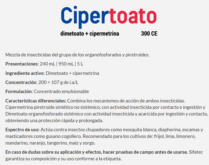 Insecticida Cipertoato 300 CE (950mL)