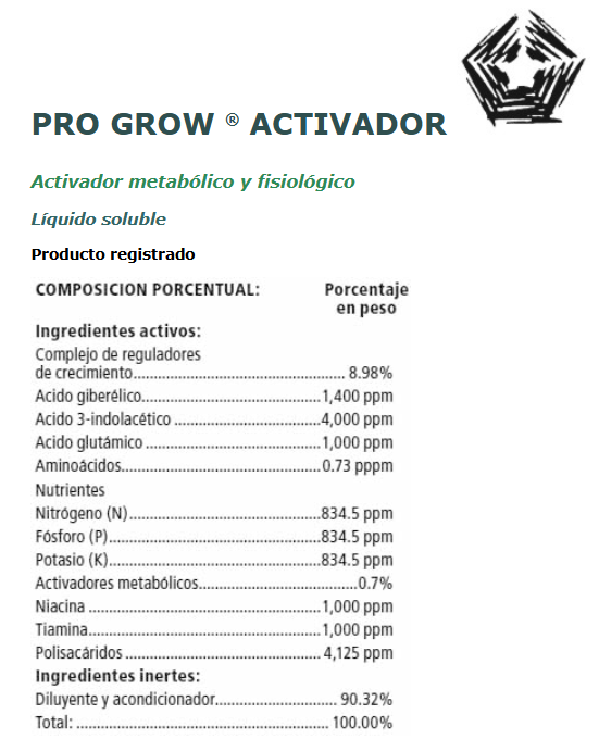 Estimulante activador Progrow (1 Litro)