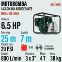 Motobomba a gasolina OAKLAND 3x3" 6.5HP MG-3055