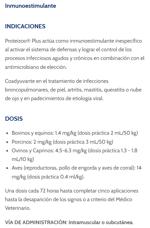 Inmunoestimulante Proteizoo Plus 100mL