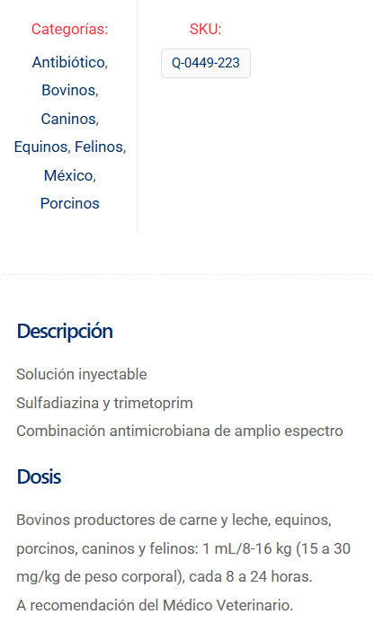 Antimicrobiano de amplio espectro Sulfaprim 100mL