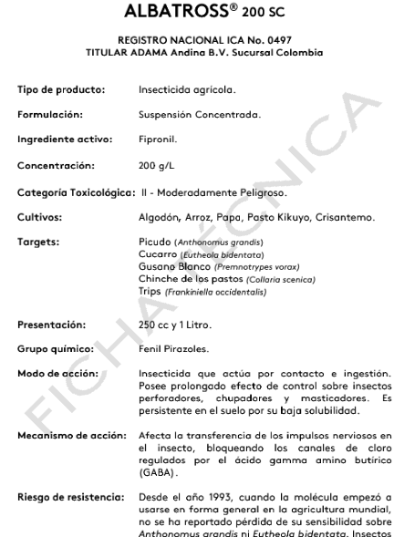 Insecticida Albatross Fipronil 1 Litro