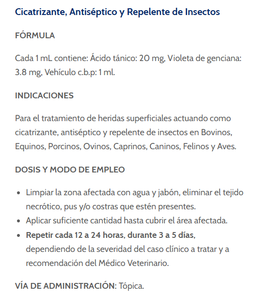 Azul Piotánico 500mL (Cicatrizante y Repelente)