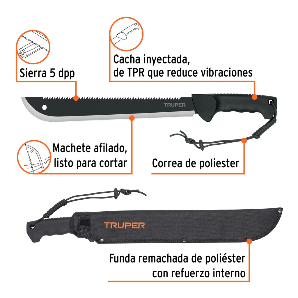 Machete TRUPER 14" con funda