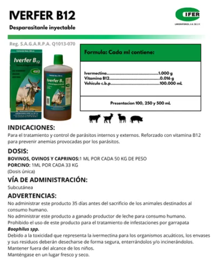 Antiparasitario Iverfer B12 (250mL)