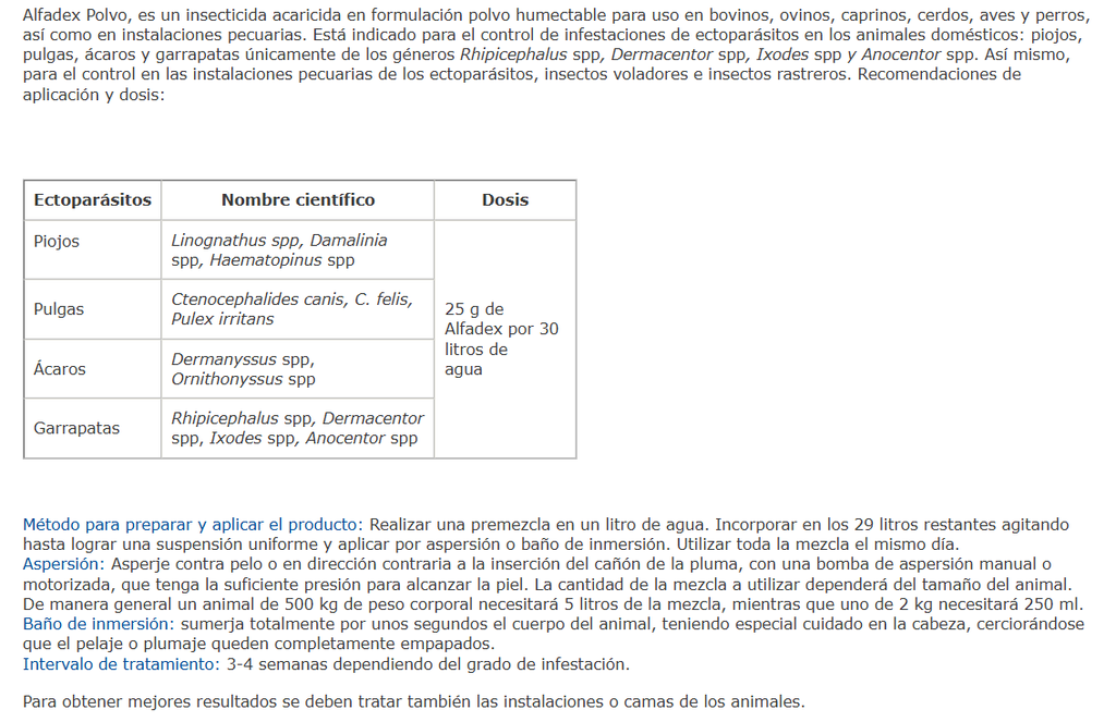 Insecticida Alfadex Cipermetrina 25g
