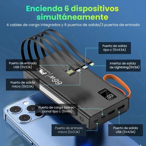 Power Bank de carga rápida 66W 35000mAh