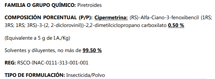 Insecticida tucán 0.5% Cipermetrina 1Kg