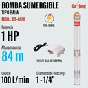 Bomba sumergible OAKLAND 1Hp. 2"