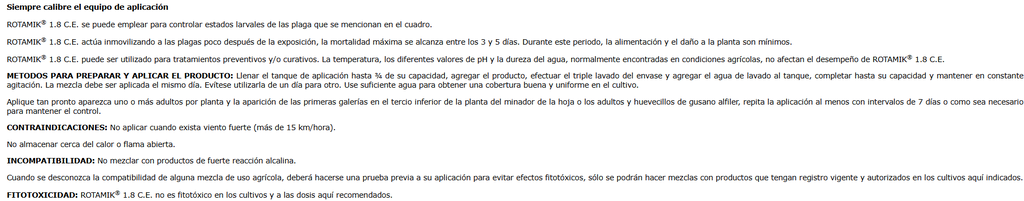 Insecticida Acaricida Rotamik 1.8 C.E 250mL