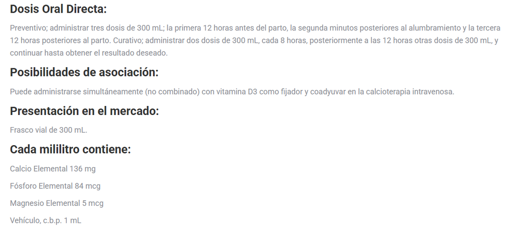 Suspensión oral Calforvet 300mL