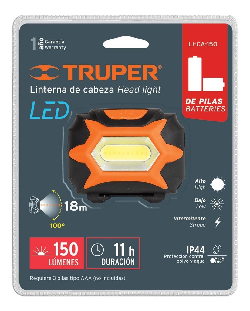 Linterna LED tipo minero TRUPER
