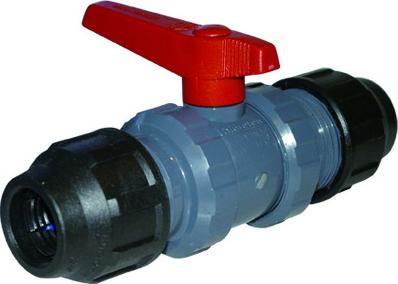 Válvula 63mm doble tuerca-adaptadores 2"