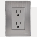 [FLL835] Tomacorriente doble INOX IGOTO (placa armada)