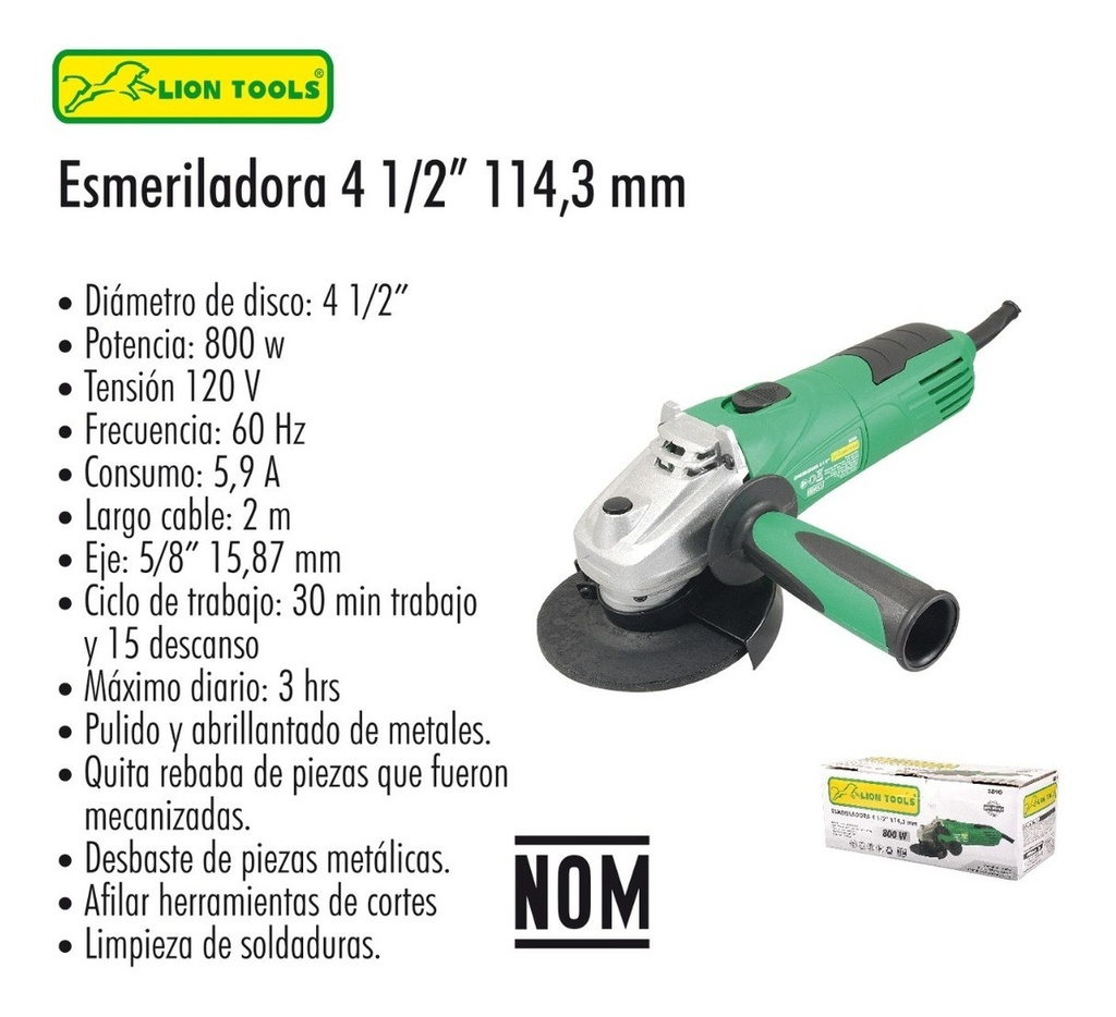 LION 4½" 800W grinder