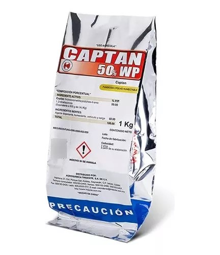 Fungicida CAPTAN 50% WP (1Kg de polvo humectable)