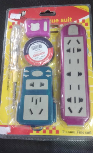 Juego casero de 5 piezas (tomas, teipe y neón)