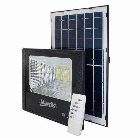 100W LED Floodlight w/ solar panel