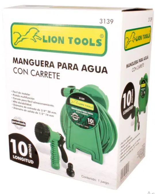 Manguera LION de 10m con carrete