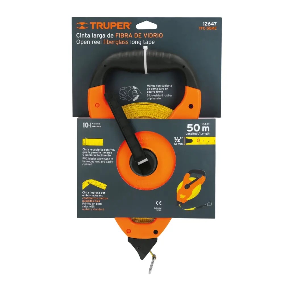 50m TRUPER Reel of Fiberglass Measuring Tape