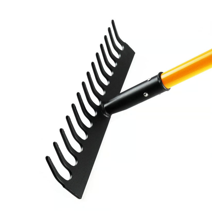 Yellow-handled rake
