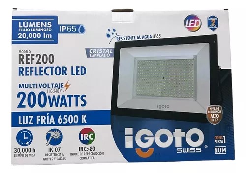 Reflector LED igoto de luz fría 200W. 110-240V