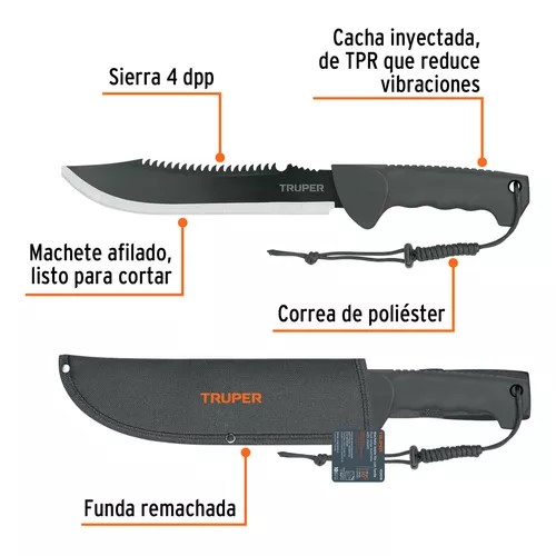 Machete TRUPER de doble filo 10"