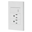 [FLL1623] Placa Dubai de 1 interruptor y 2 tomas