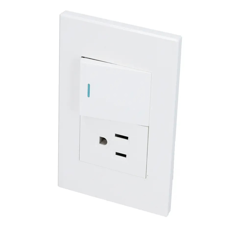 Dubai Combination switch plate: 1 switch - 1 receptacle