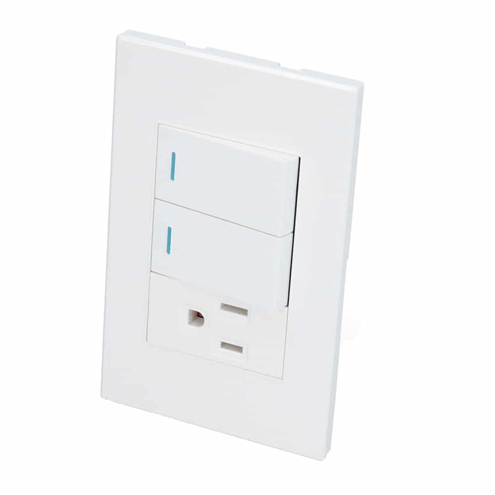 Dubai Combination switch plate: 2 switch - 1 receptacle