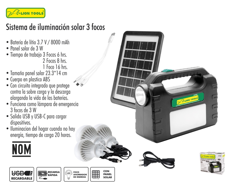 9W LION Solar Lightning System