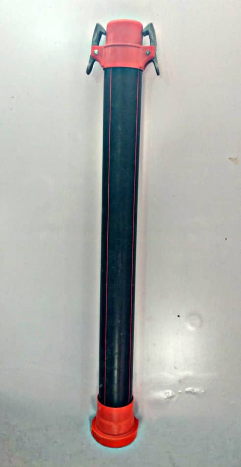 Tubo PE 63mm con acoples macho-hembra. Longitud 70cm