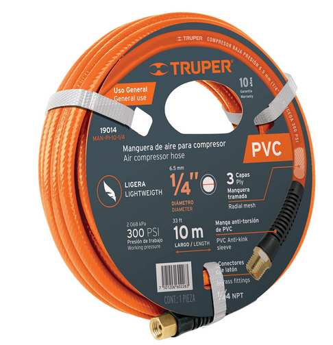 Manguera TRUPER de PVC para compresor. 10mx3/8"