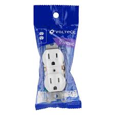 Contacto Duplex Volteck  2 polos 3 hilos línea Standard  (49710 codo-SB)