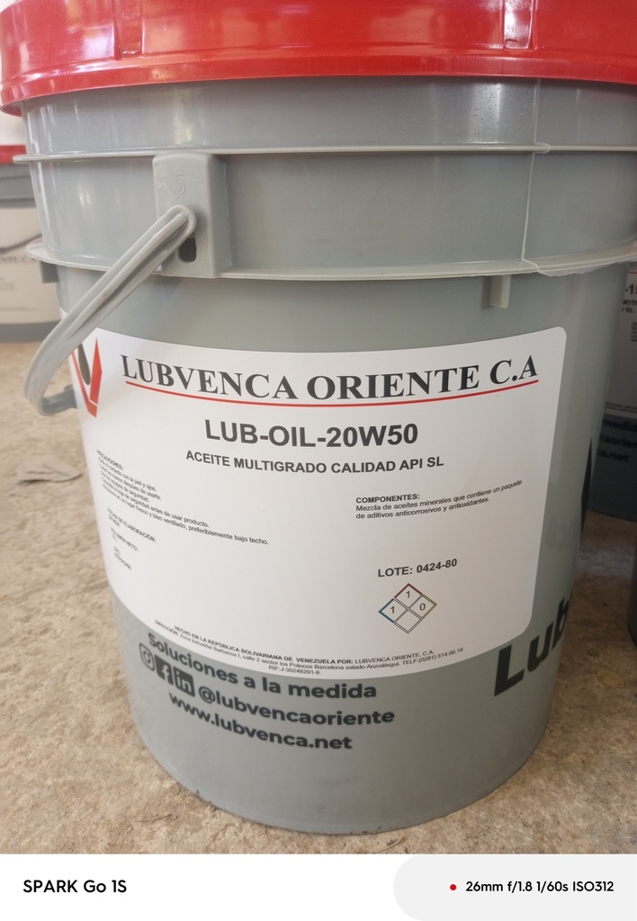 LUB-OIL-SS 20W50 Aceite Multigrado calidad API SL. 19L