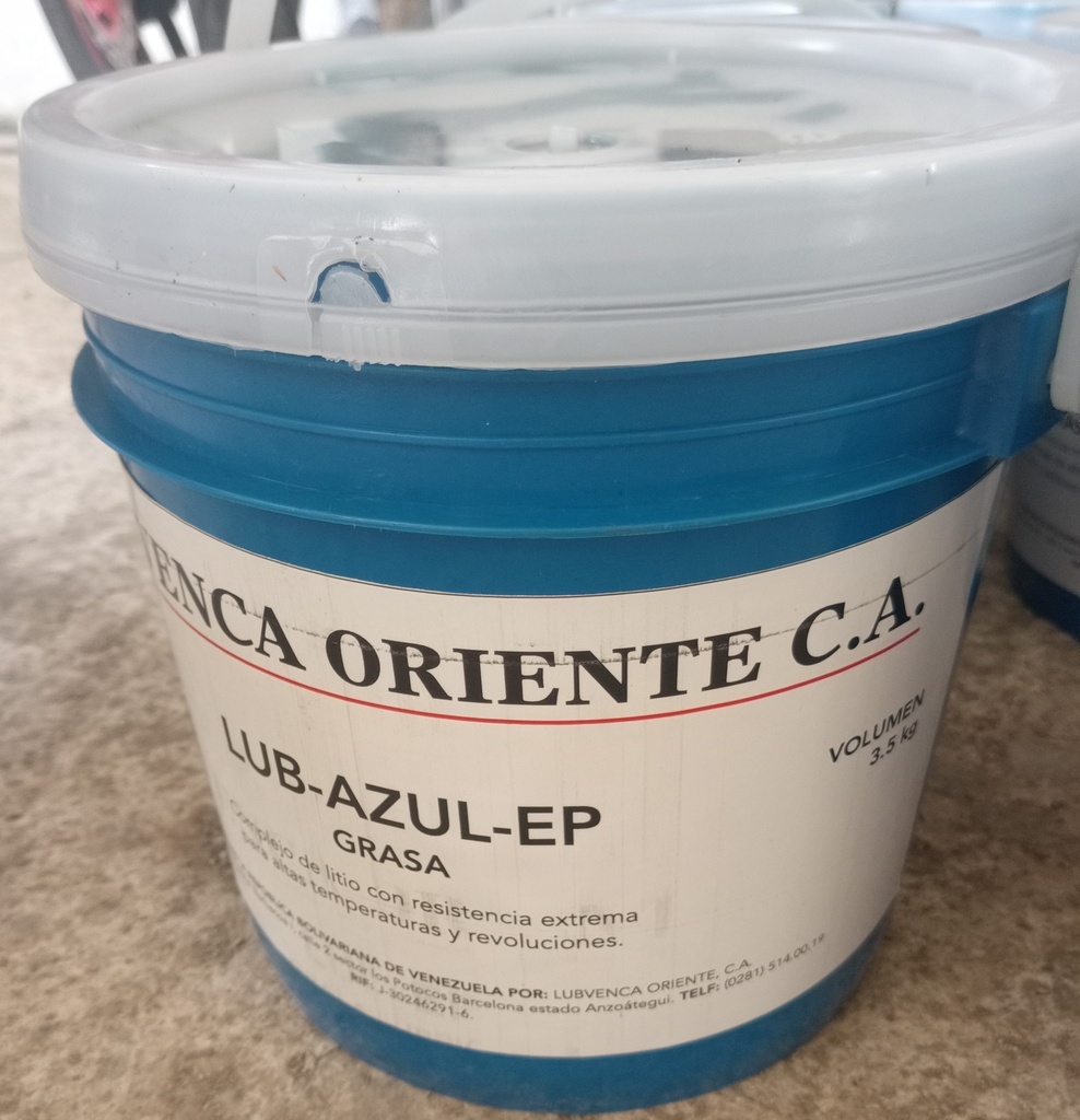 LUB-AZUL EP Grasa. Complejo de litio para resistencia extrema a altas temperaturas y revoluciones. 3.5Kg.