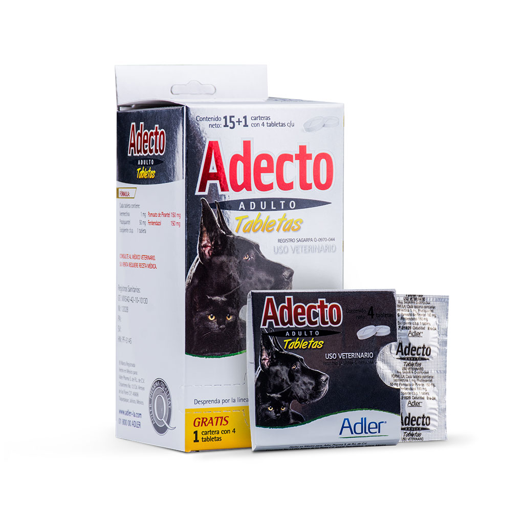 Tableta antiparasitaria Adecto para animal adulto