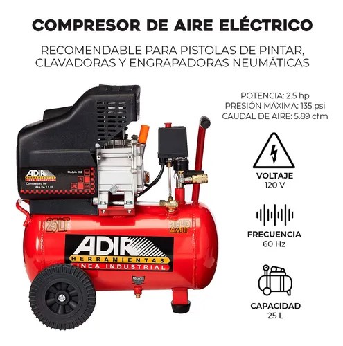 Compresor de aire ADIR de 25L. 2.5HP