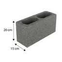 [MFLL2486] 15x20x45cm concrete block