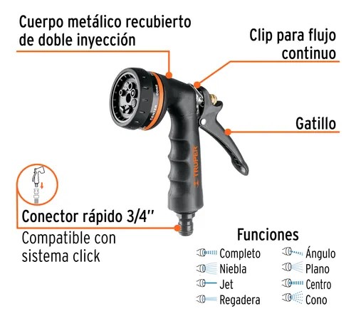 Boquilla TRUPER para manguera 3/4" con recubrimiento