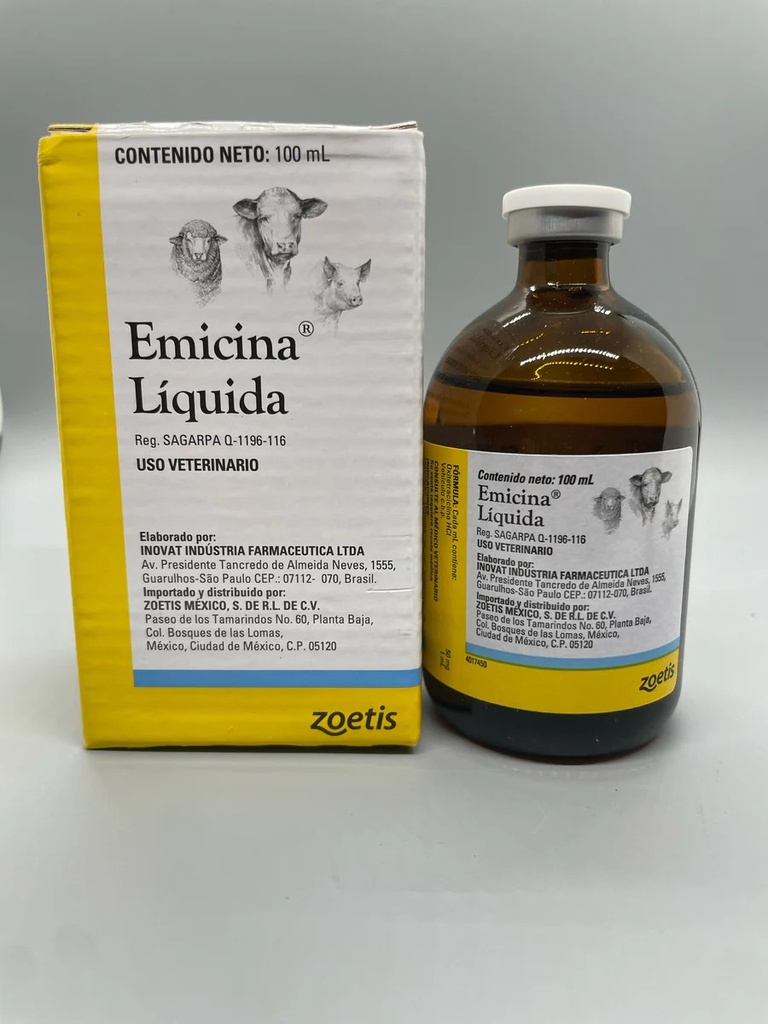 Emicina líquida. Antibiótico 100mL