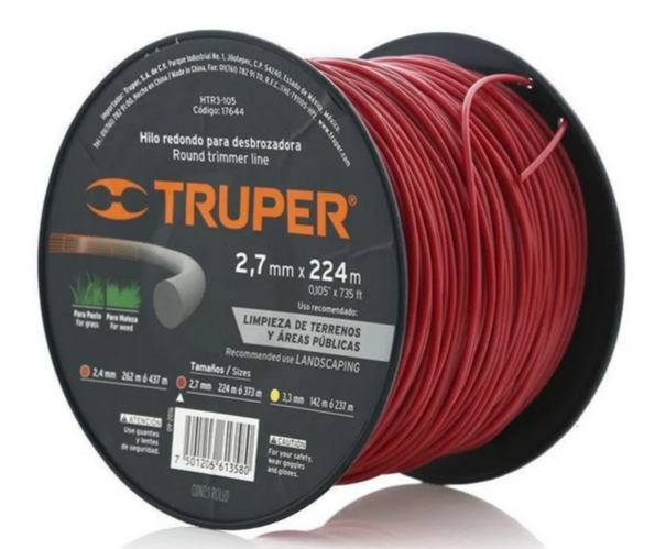 Cono de Hilo de Desbrozadora TRUPER Rojo 224m