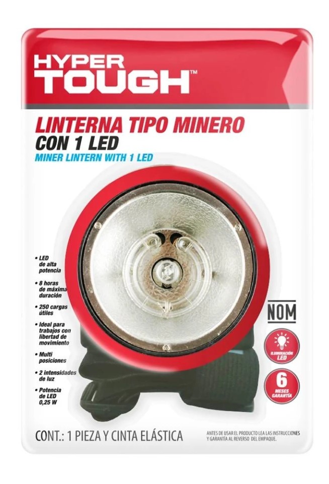 Linterna tipo minero recargable HYPER TOUGH