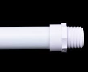 Tubo PVC 1½" con rosca macho. 70cm