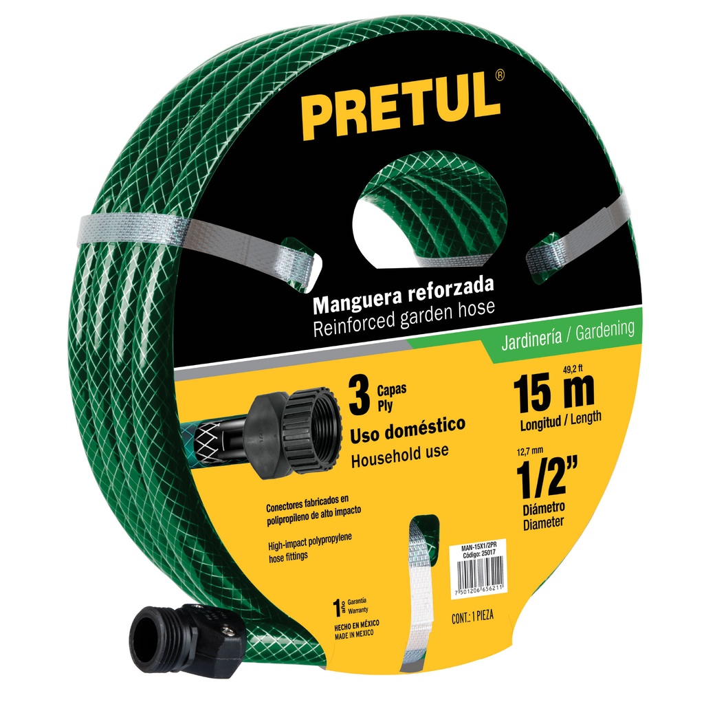 PRETUL 3-Layer Garden Hose. 15m