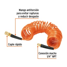 [FLL600] Manguera TRUPER para compresor tipo resorte