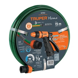 [FLL829] TRUPER 3-Layer Garden Hose. Nozzle included