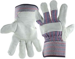 [FLL871] Guantes en par de carnaza y loneta de uso general