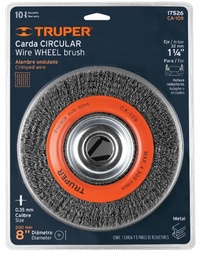 [FLL885] Carda TRUPER de alambre ondulado 8"x1" para esmeril CA-109